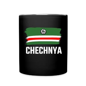 Chechnya Chechen Tschetschenien Tschetschene Flag - Tasse einfarbig - Schwarz - Vorne