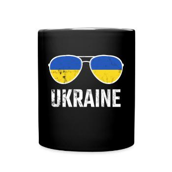 Ukraine Ukraina Slava Ukraine Sunglasses Flag - Full Colour Mug - black - Front