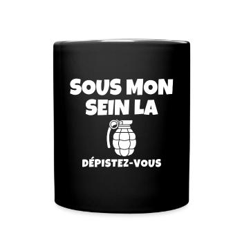cancer, cancer du sein, octobre rose - Mug uni - noir - Devant