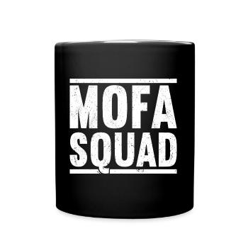 Mofa Mofas Moped Zweirad Mofafahrer Rollerfahrer - Tasse einfarbig - Schwarz - Vorne