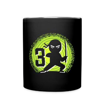 3ème anniversaire 3 ans Jeunes Enfants Ninja - Mug uni - noir - Devant