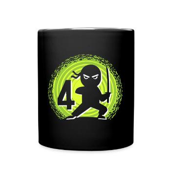 4ème anniversaire 4 ans Jeunes Enfants Ninja - Mug uni - noir - Devant