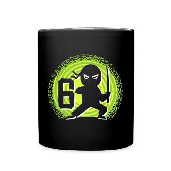 6ème anniversaire 6 ans Jeunes Enfants Ninja - Mug uni - noir - Devant