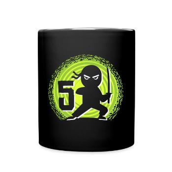 5ème anniversaire 5 ans Jeunes Enfants Ninja - Mug uni - noir - Devant