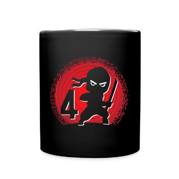 4ème anniversaire 4 ans Jeunes Ninjas Ninjas - Mug uni - noir - Devant