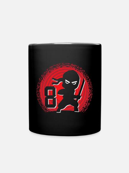 8. Geburtstag 8 Jahre Junge Ninjas Ninja - Tasse einfarbig - Schwarz