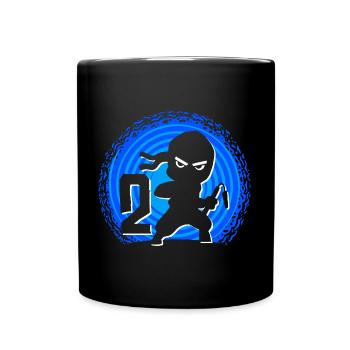 Ninja Geburtstag 2 Jahre Junge Ninjas Ninja - Tasse einfarbig - Schwarz - Vorne