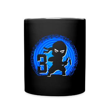 Ninja Geburtstag 3 Jahre Junge Ninjas Ninja - Tasse einfarbig - Schwarz - Vorne