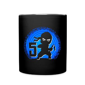 Ninja Birthday 5 Years Boy Ninjas Ninja - Full Colour Mug - black - Front