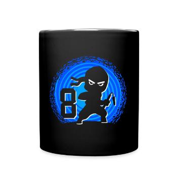 Ninja Birthday 8 Years Boy Ninjas Ninja - Full Colour Mug - black - Front