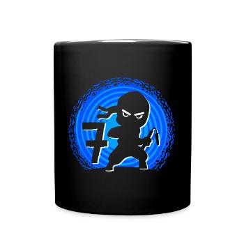 Ninja Birthday 7 Years Boy Ninjas Ninja - Full Colour Mug - black - Front
