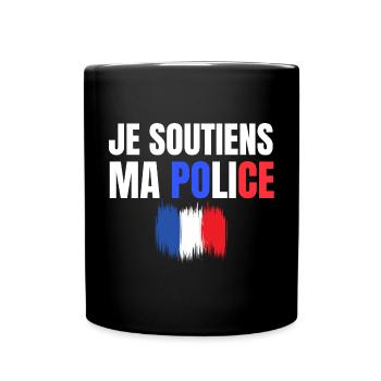 police, policier, gendarme - Mug uni - noir - Devant