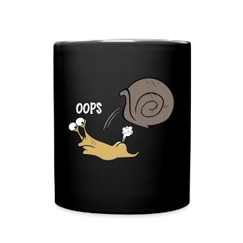 Schnecke oops - Tasse einfarbig - Schwarz - Vorne