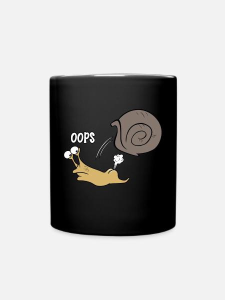 Schnecke oops - Tasse einfarbig - Schwarz
