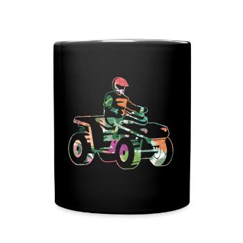 ATV Biker Offroad Quad Rider Girls Quad - Full Colour Mug - black - Front