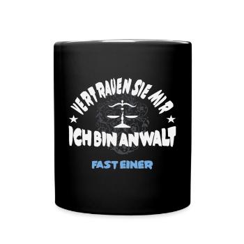 Fast ein Anwalt - Tasse einfarbig - Schwarz - Vorne