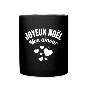 joyeux noël mon amour, fou amoureux, je t'aime - Mug uni - noir - Devant