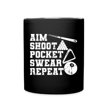 Funny billiard saying - Full Colour Mug - black - Front