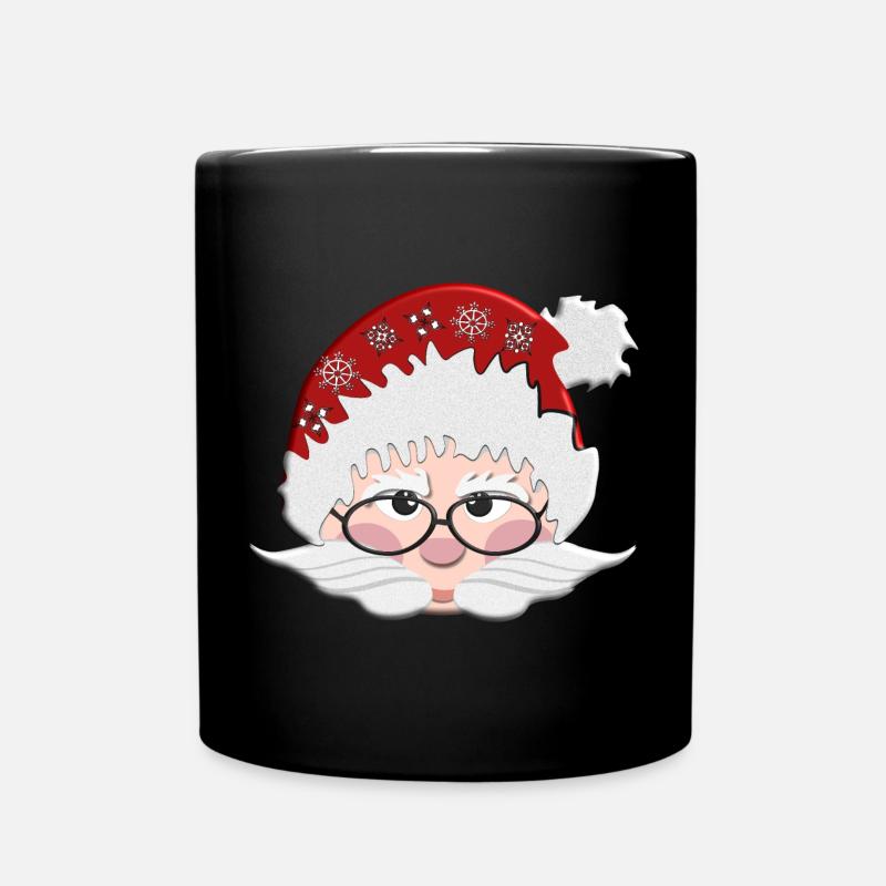 Stilvoller Santa mit Brille - Tasse einfarbig - Schwarz