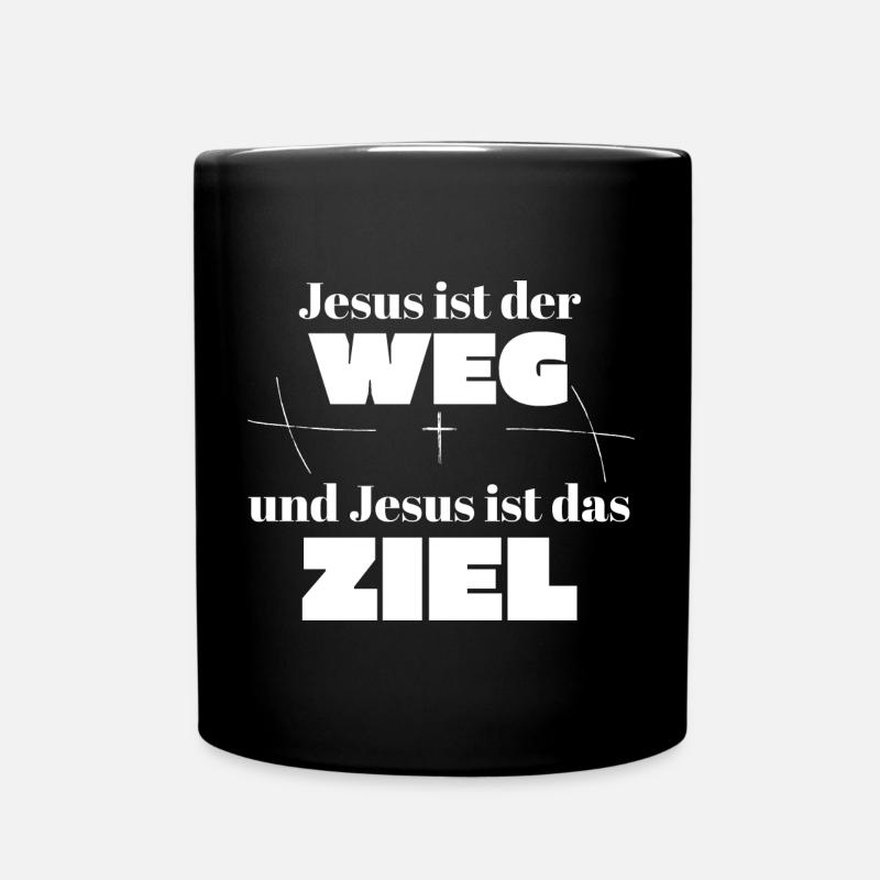 Jesus ist der Weg und Jesus ist das Ziel - Tasse einfarbig - Schwarz