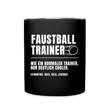 Faustball Trainer Definition - Tasse einfarbig - Schwarz - Vorne