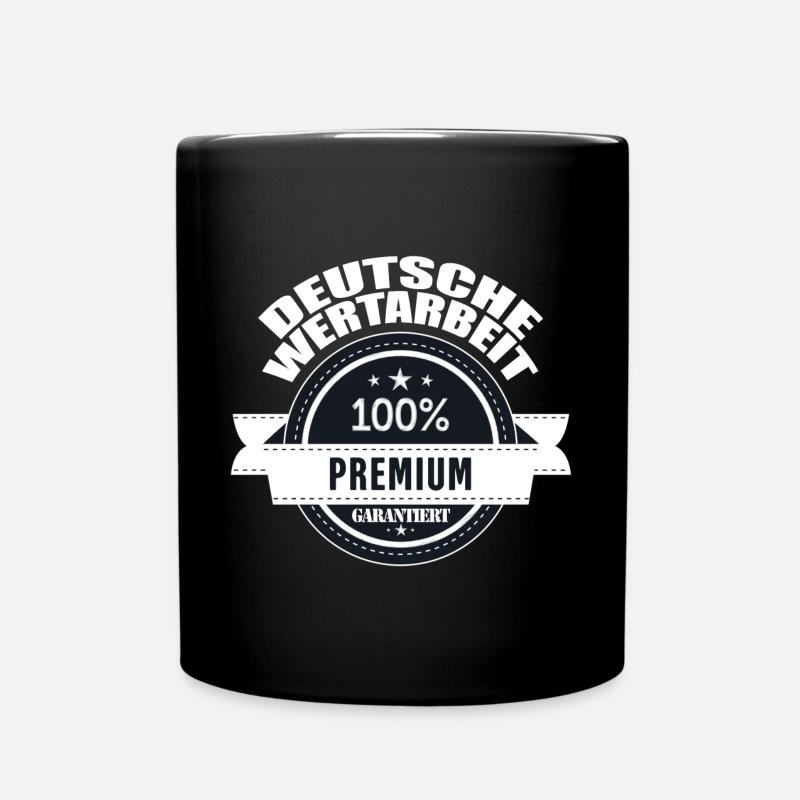 Deutsche Wertarbeit 100 % Premium Wimpel Männer - Tasse einfarbig - Schwarz