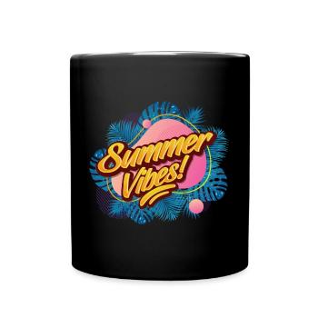 Summer Vibes Mood Summer - Full Colour Mug - black - Front