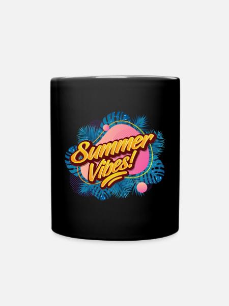 Summer Vibes Mood Summer - Full Colour Mug - black