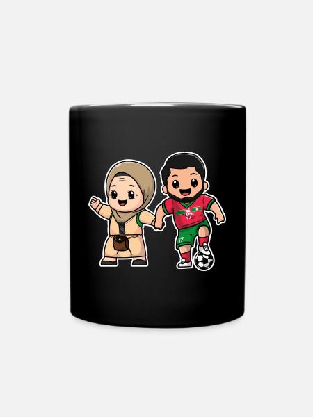 Joueur marocain avec sa mère Cadeau Maroc Football - Mug uni - noir
