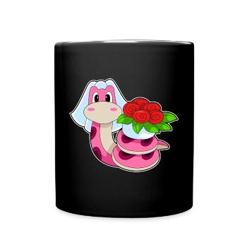 Serpent Mariée Floral Mariage - Mug uni - noir - Devant