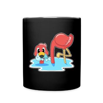 Poisson flamant rose - Mug uni - noir - Devant