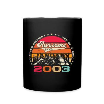 Année 2003 Janvier 20e anniversaire cadeau homme - Mug uni - noir - Devant