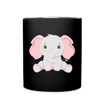 Elephant Family Mother Baby T-Shirt - Full Colour Mug - black - Front
