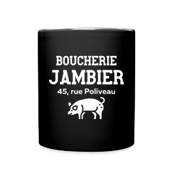 boucherie, boucher, film culte - Mug uni - noir - Devant