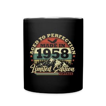 1958 Naissance Vintage Geburtstg Retro - Mug uni - noir - Devant