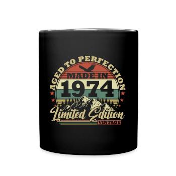 1974 born Vintage Geburtstg Retro - Full Colour Mug - black - Front