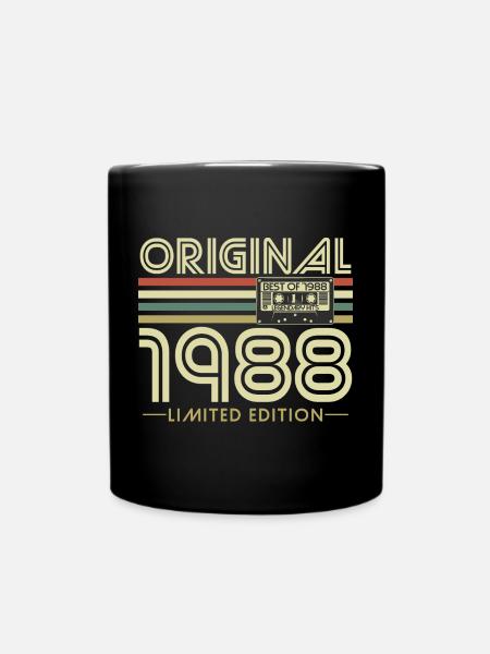 Original 1988 Jahrgang Vintage Geburtstag Retro - Tasse einfarbig - Schwarz