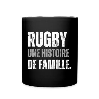 Humour Rugby Histoire de Famille - Mug uni - noir - Devant
