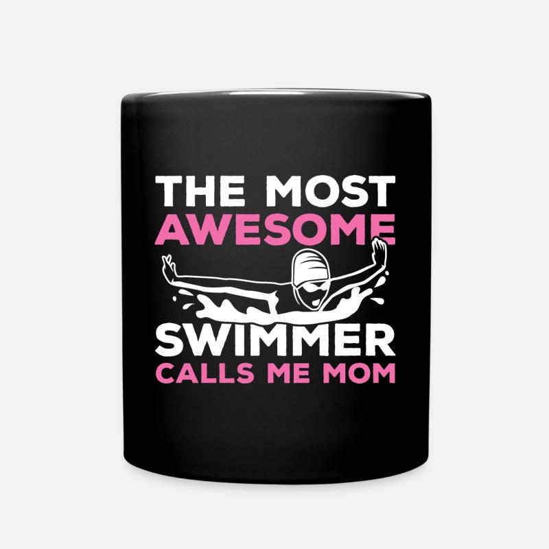 Schwimmer Mama - Tasse einfarbig - Schwarz