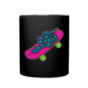 Snake Skater Skateboard - Full Colour Mug - black - Front