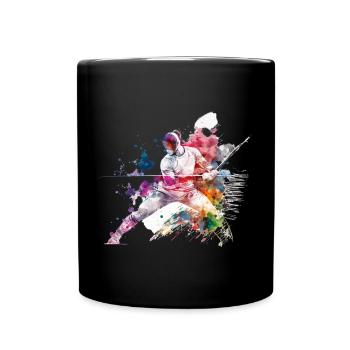 Color fencing in the water splash - Full Colour Mug - black - Front