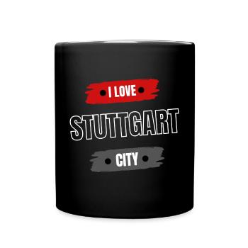 I love Stuttgart City | Schwabenland 0711 - Tasse einfarbig - Schwarz - Vorne