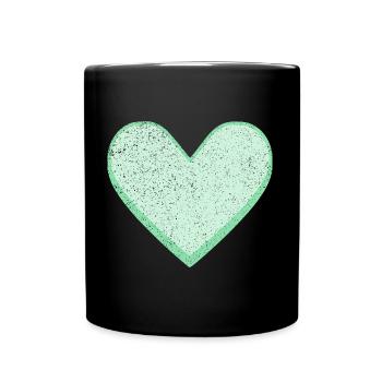 Sugar heart Sugar heart candy turquoise - Full Colour Mug - black - Front