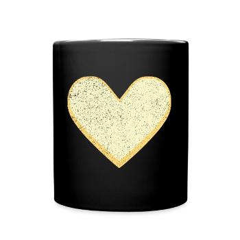 Sugar heart Sugar heart candy yellow - Full Colour Mug - black - Front