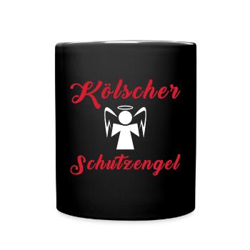 Köln Dein Kölscher Schutzengel für alle Kölner - Tasse einfarbig - Schwarz - Vorne