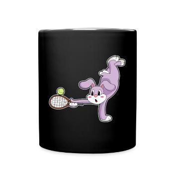 Rabbit Tennis Racket Sport - Full Colour Mug - black - Front