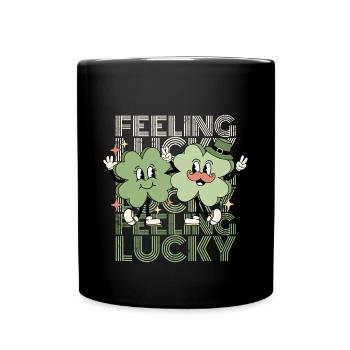 Se sentir chanceux Trèfle de la Saint-Patrick - Mug uni - noir - Devant