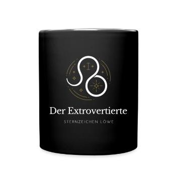 Der Extrovertierte - Sternzeichen Löwe - Tasse einfarbig - Schwarz - Vorne
