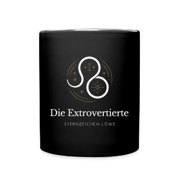 Leo Extrovert Logo Sternzeichen - Tasse einfarbig - Schwarz - Vorne