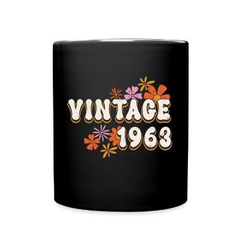 60. Geburtstag Vintage 1963 Frauen Geschenkidee - Tasse einfarbig - Schwarz - Vorne